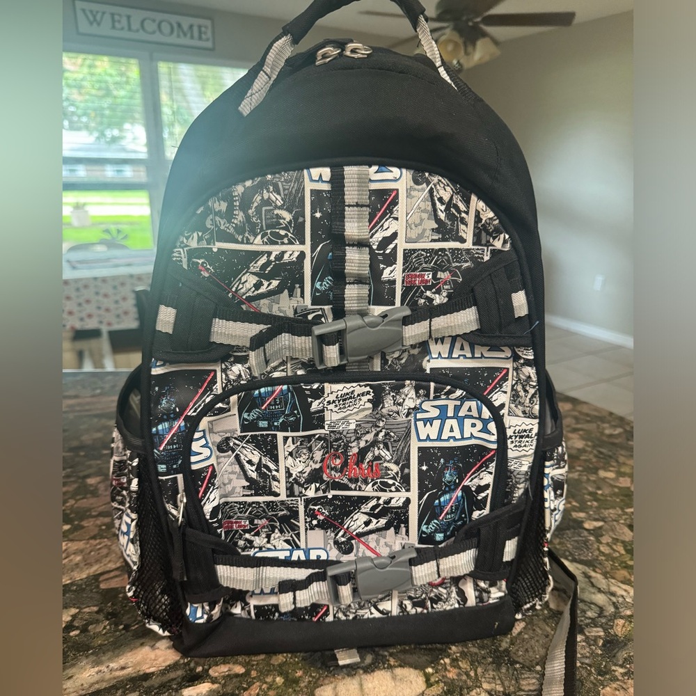 Glow in the dark Star Wars backpack with name Chris
